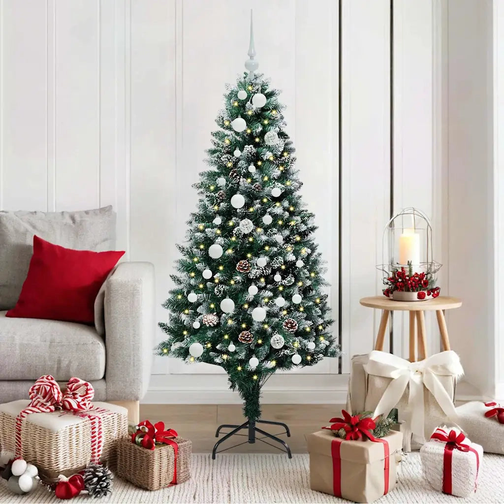 Albero di Natale artificiale con 150 LED Verde 150 cm 3396254
