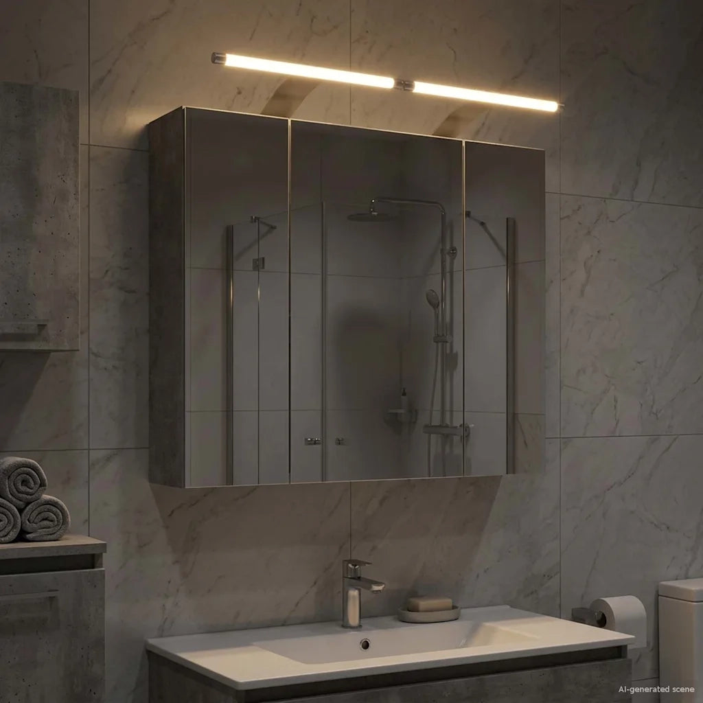Mobiletto per specchio da bagno Grigio cemento 889082