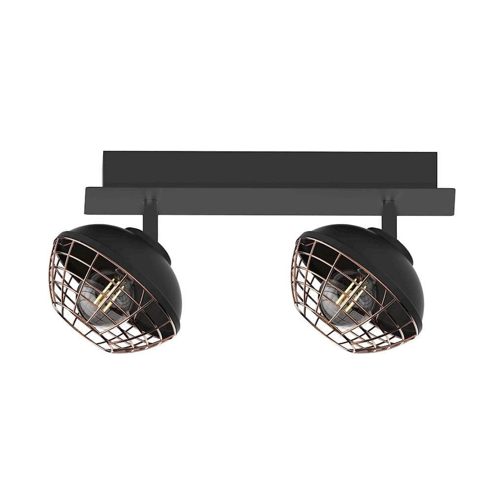 Plafoniera Milagro Logan 2xE14 40W nero oro ML4610