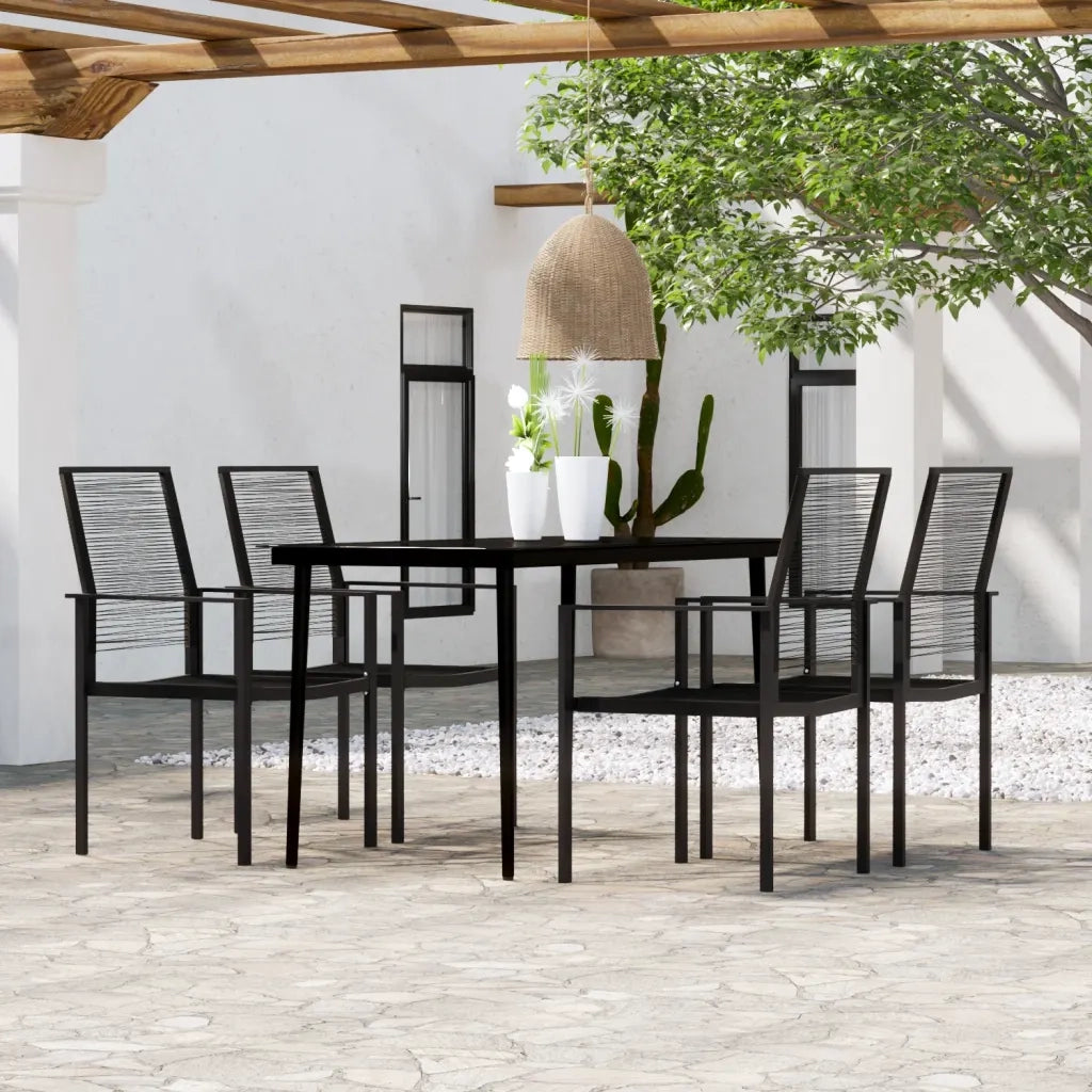 Set da Pranzo da Giardino 5 pz Nero 3099205