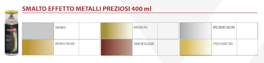 BOMBOLETTA SPRAY METALLI PREZIOSI 400 ml - Effetto argento - 6 pezzi- AMBROSOL
