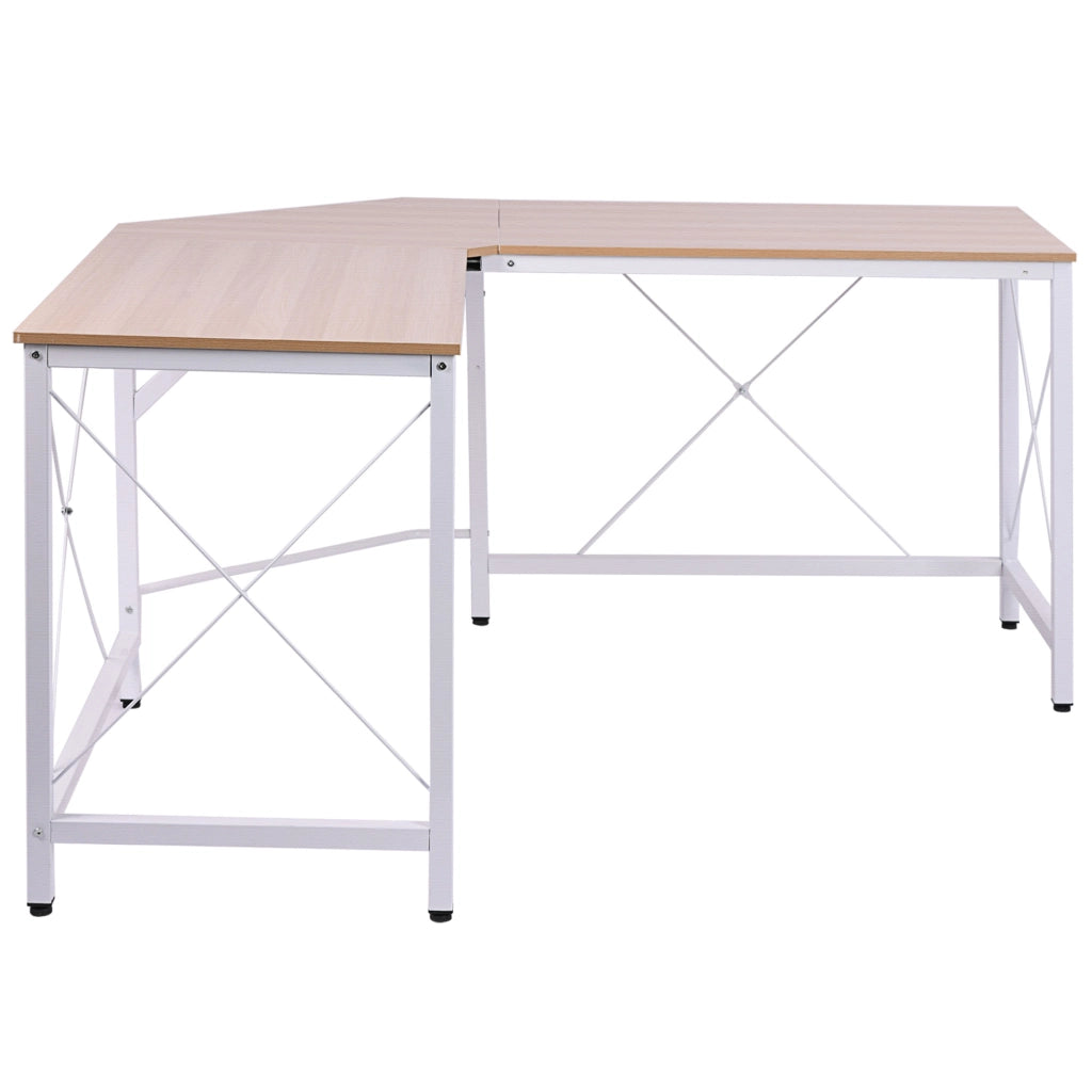 Scrivania Angolare in Legno ¨C Minimal ¨C MDF Naturale Grigio 150x150x76 cm