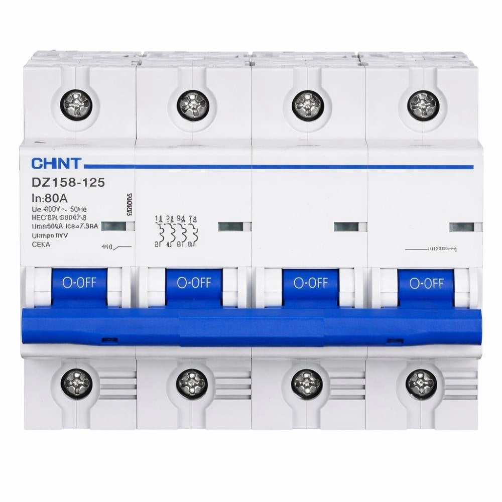 Interruttore magnetotermico modulare 4 poli chint dz158-125h