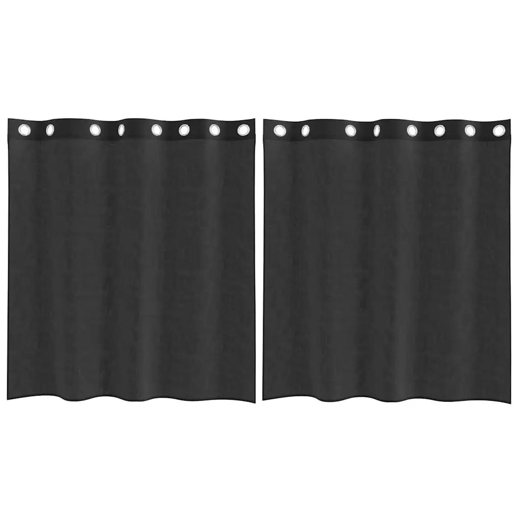 Tende in Voile con Occhielli 2 pz Nero 140x140 cm