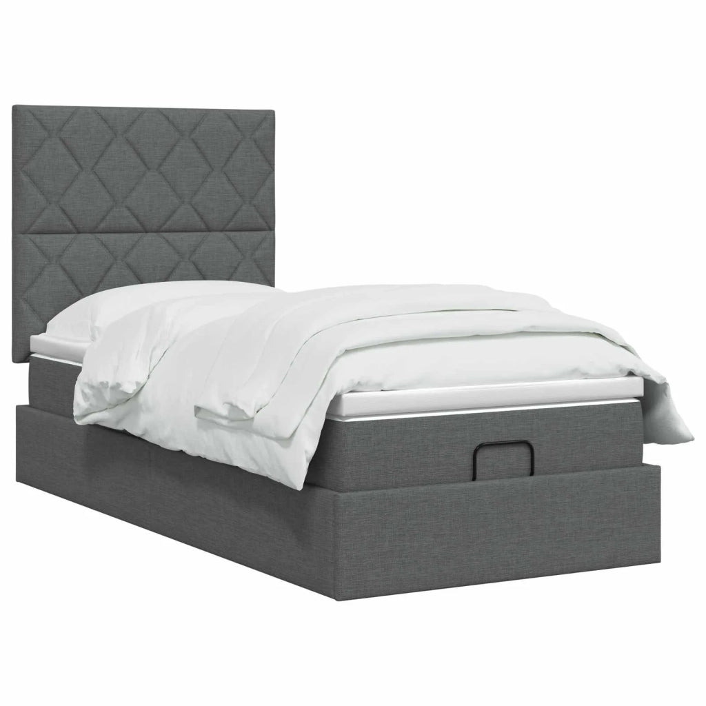 Letto Ottomano con Materasso e LED Grigio Scuro 80 x 200 cm 3458111