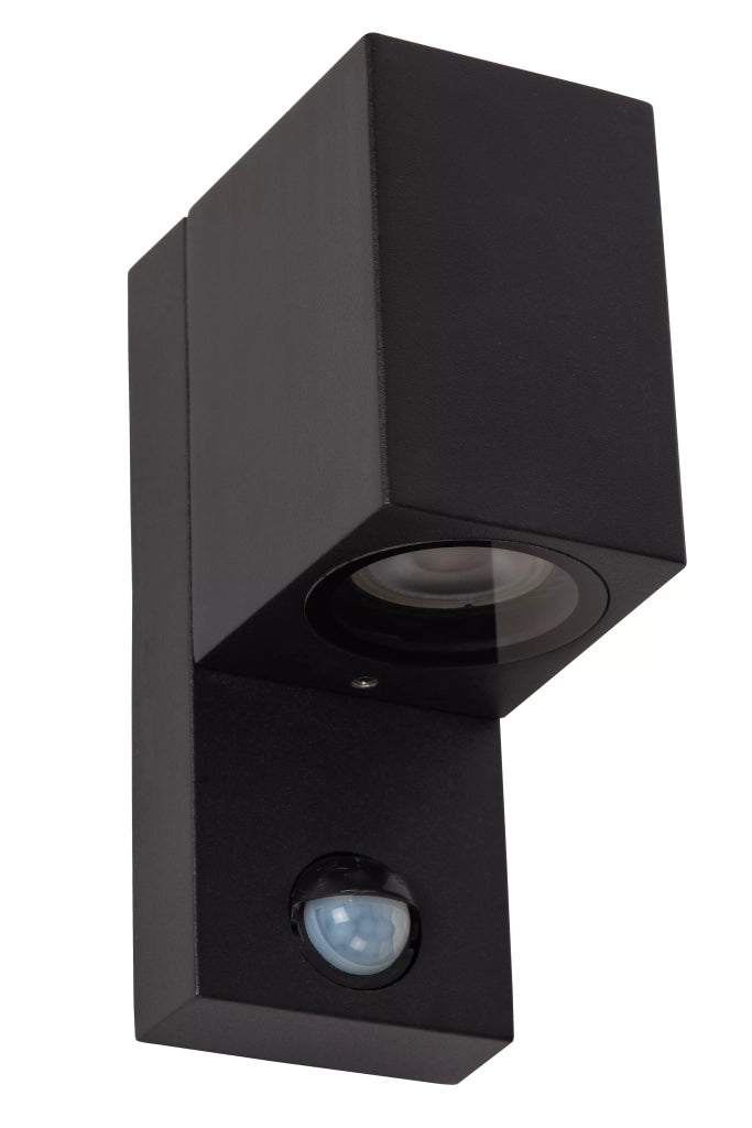 Applique esterna IP65 sensore GU10 7W Zaro Lucide nera