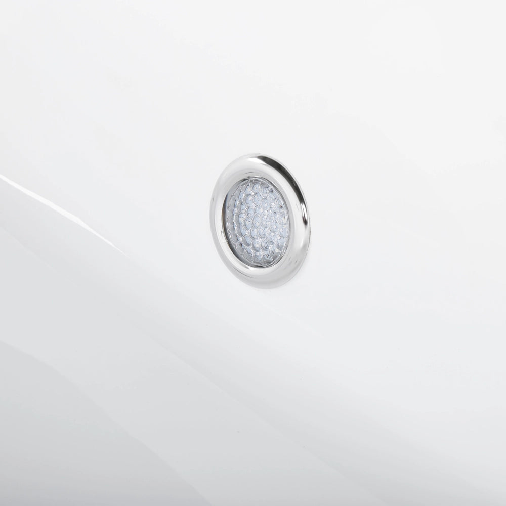 Vasca Idromassaggio Freestanding Bianco Sanitario Acrilico Illuminato a LED Ovale Singola 170 x 80 cm