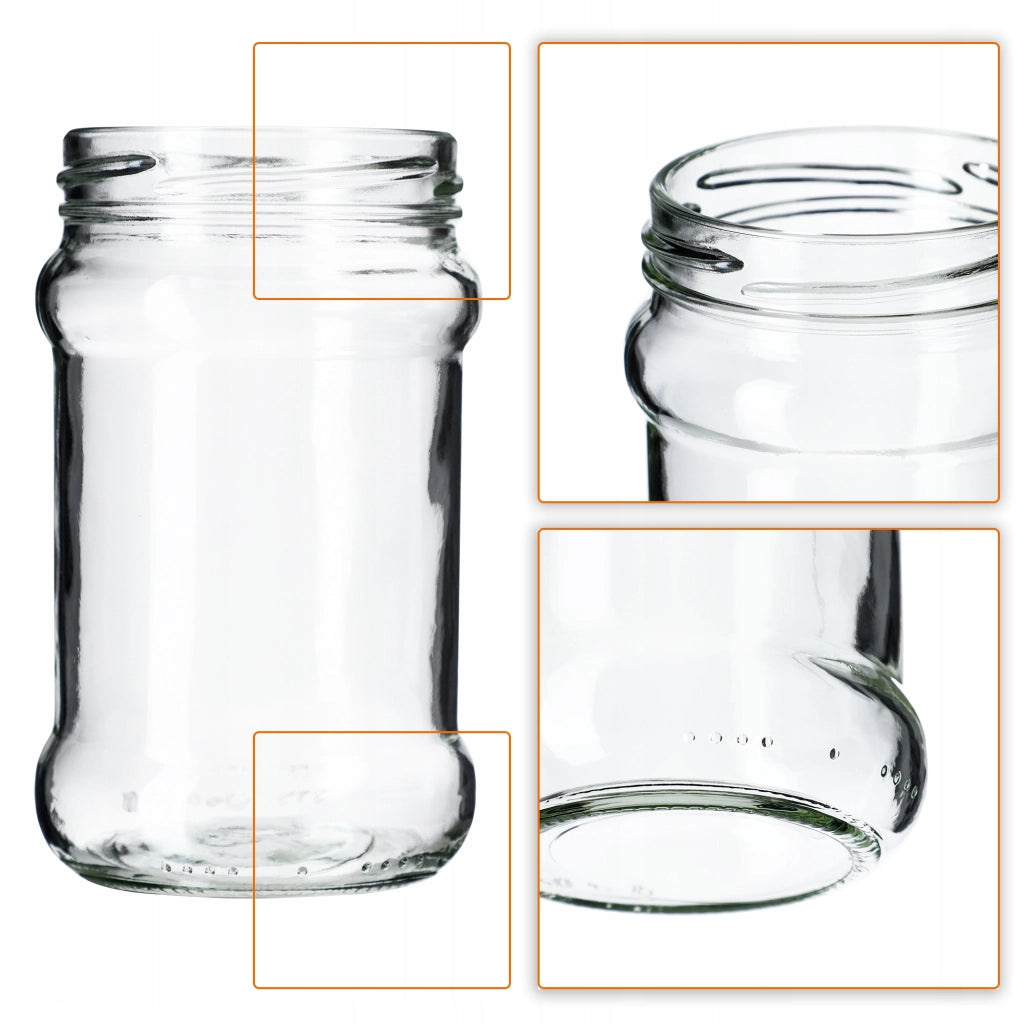 Barattoli per conserve KADAX Seno 315 ml 10 pezzi 66 mm + coperchi argento