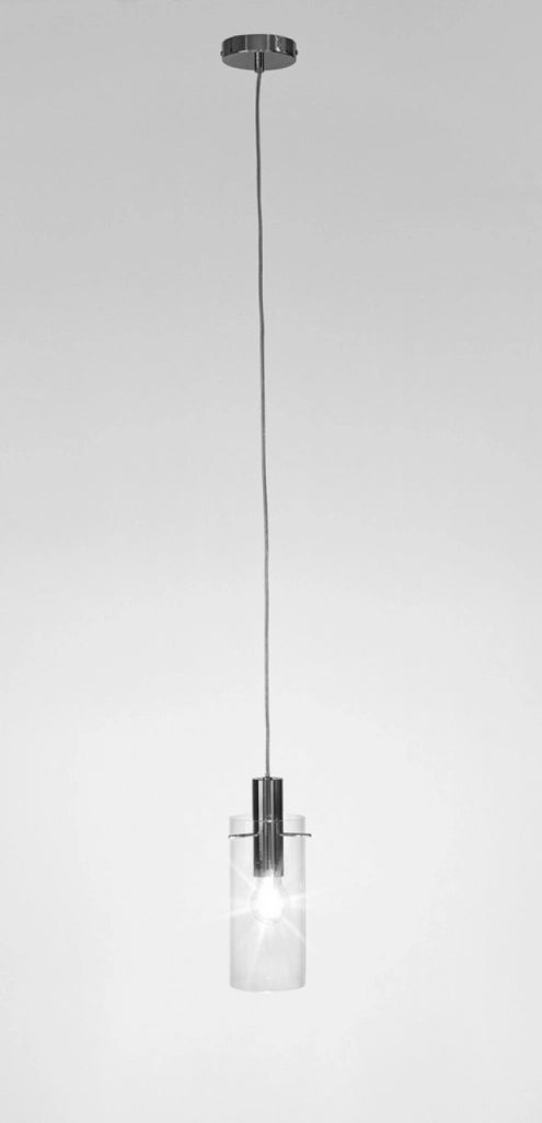 Lampadario 1 luce D.11x130h trasparente argento