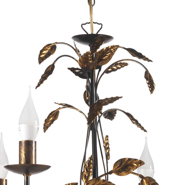 Lampadario 6 luci Collana bronzo