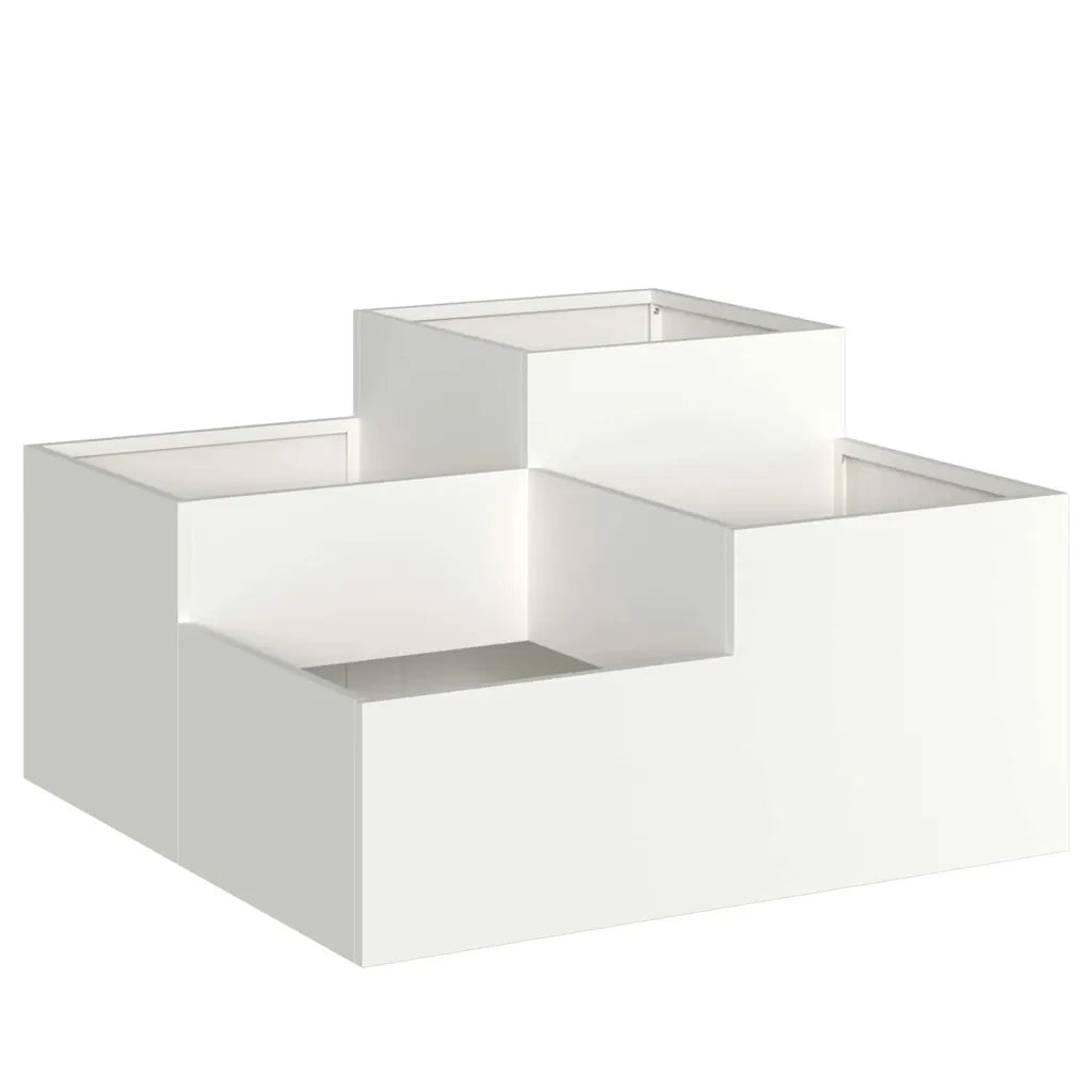 Vaso da giardino Bianco 100 x 100 x 48 cm Acciaio