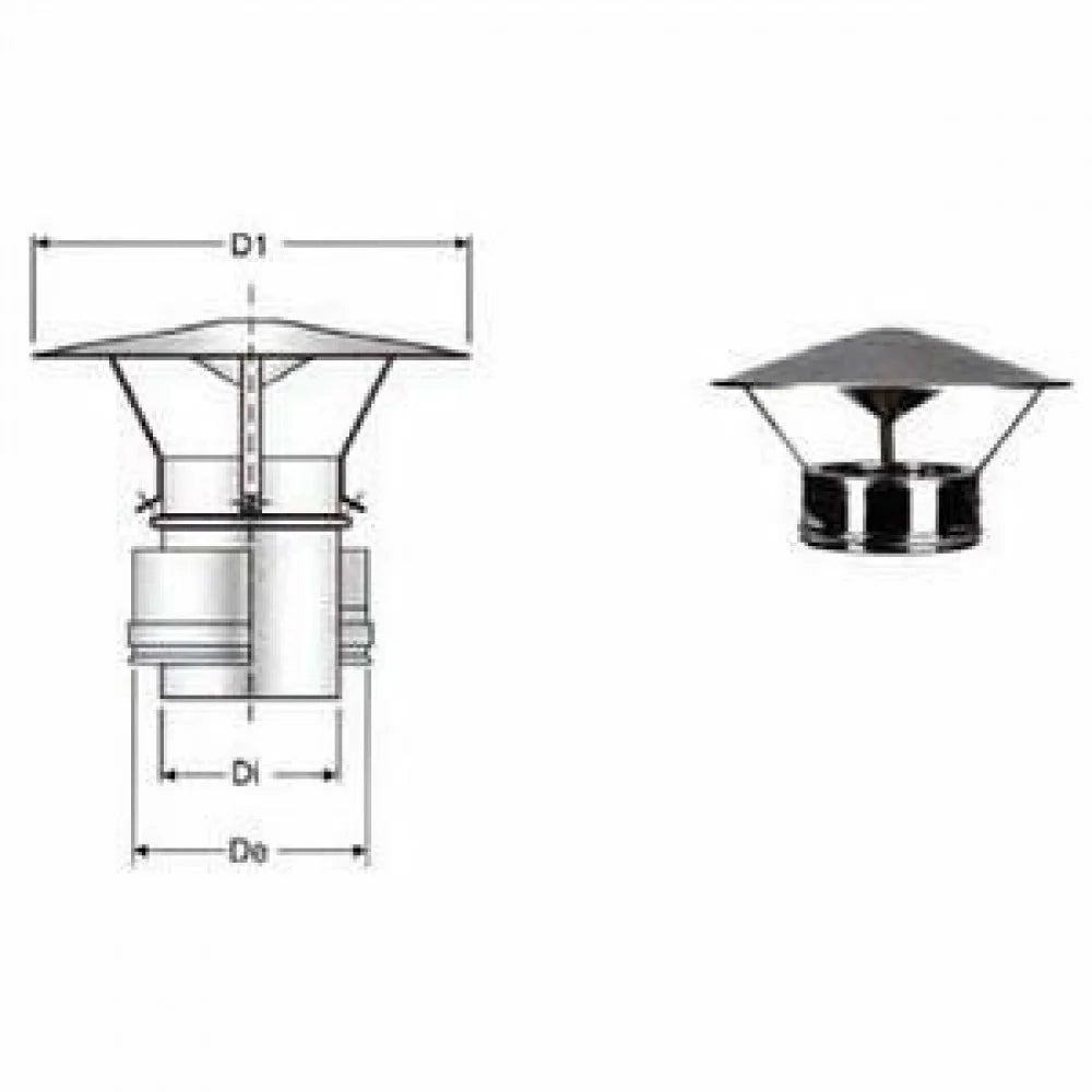 Inox doppia parete aisi 316 capp ello cinese d.100 150 b08xbhjf2j
