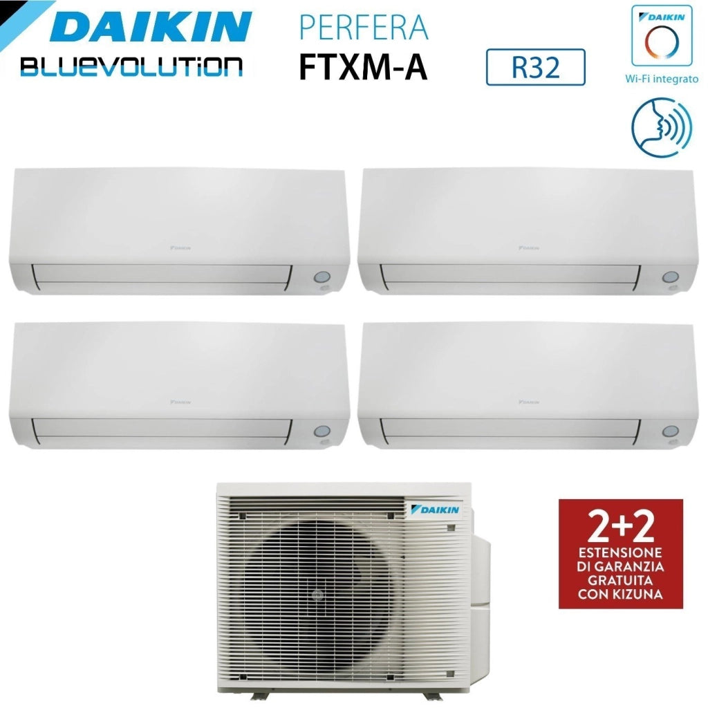 Climatizzatore Condizionatore Daikin Bluevolution Quadri Split Inverter serie PERFERA ALL SEASON 7+7+9+15 con 4MXM68A R-32 Wi-Fi Integrato 7000+7000+9000+15000 Garanzia Italiana