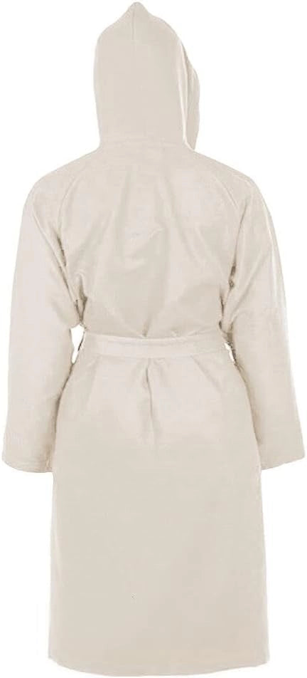 Accappatoio Microfibra Taglia XL Moderno Morbido Uomo Donna Cintura Tasche Cappuccio Beige
