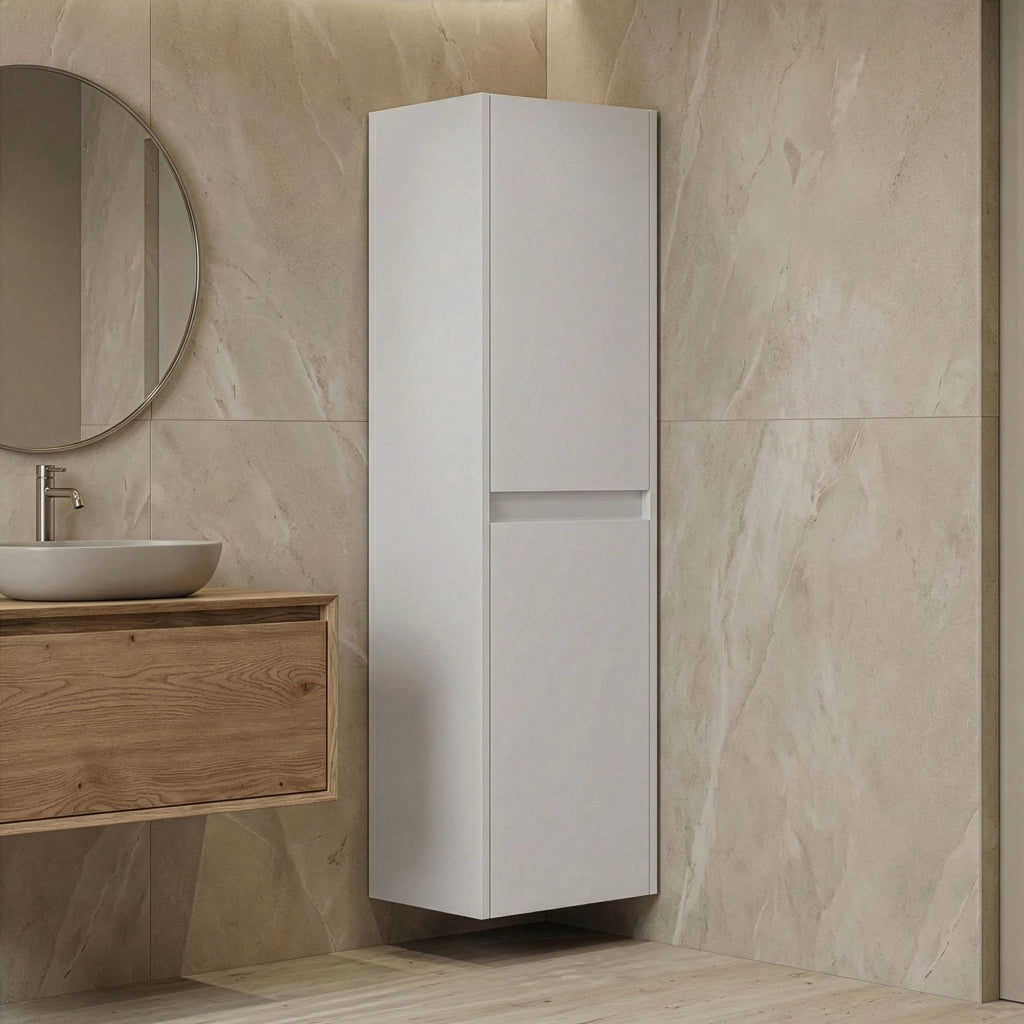 Mobile da bagno "Side 40" - 40 x 27 x 138 cm - Bianco opaco