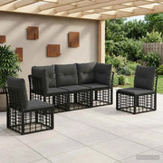 Set di divani da esterno Nero Poliestere 3437425