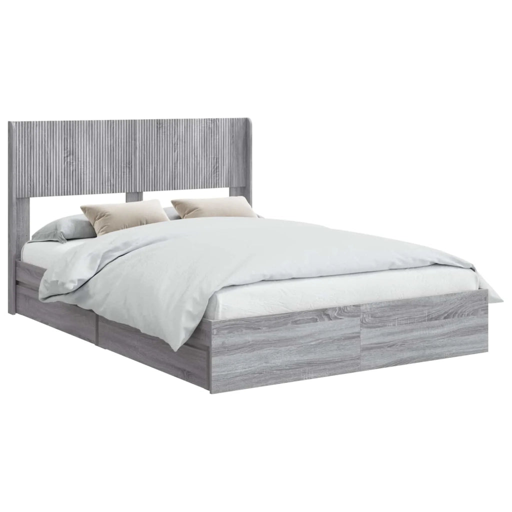 Struttura del letto con stoccaggio e testata Sonoma grigio 3414382