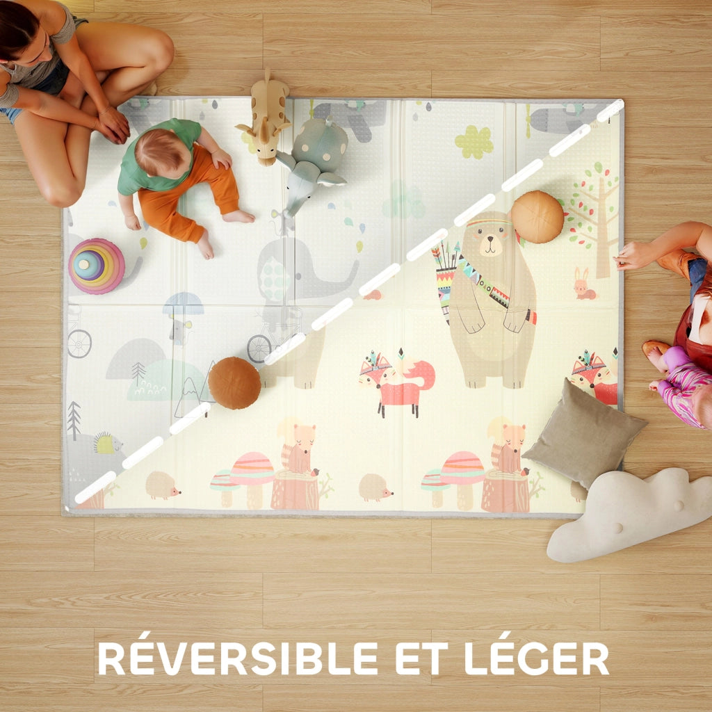 Tappeto gioco per bambini reversibile ¨C Minimal ¨C 200x150 cm multicolore
