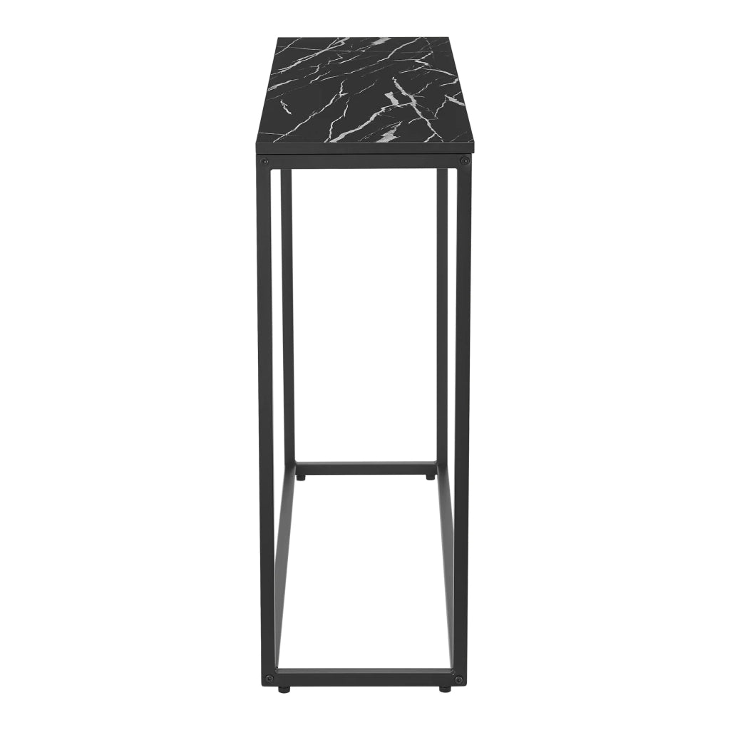 Tavolo consolle 80 x 100 x 30 cm nero e effetto marmo 03_0008574
