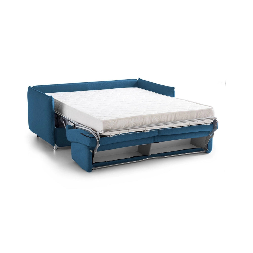 Verceia, Divano Letto 2 Posti Sfoderabile Made in Italy, 160x95 cm blu