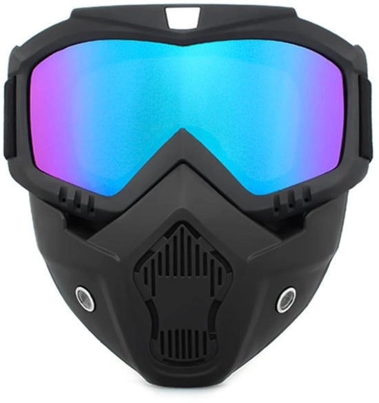 Occhiali da moto con protezione UV - Visiera rimovibile - 18x18,5 cm - Occhiali da sole per attività all'aperto