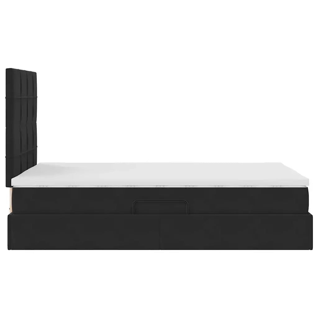Letto con contenitore e materasso Nero 120 x 200 cm Velluto 3372023