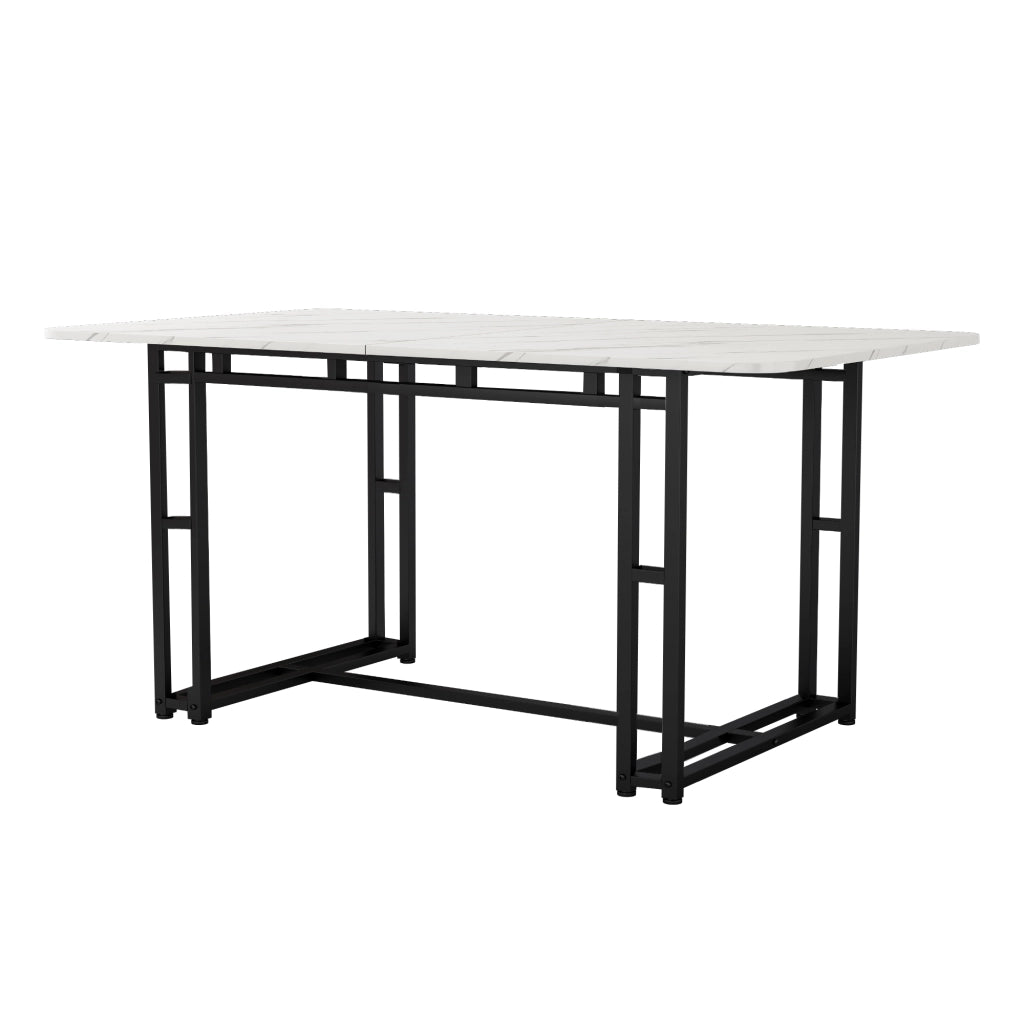 Tavolo da Pranzo Rettangolare ¨C Xylo ¨C Nero, Gambe in Metallo, 140x80 cm