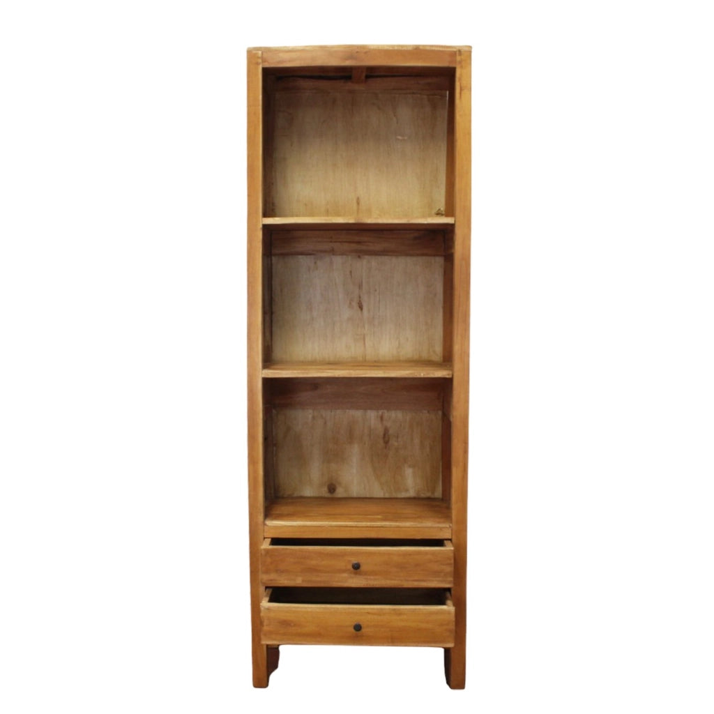 Libreria in legno 3 ripiani 2 cassetti - CHLORIDA