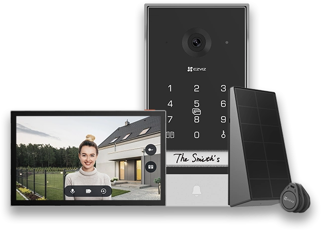 EZVIZ EP7 Videocitofono a batteria. monitor touch 7 pollici. pannellino solare incluso.. Visione Notturna. Unlock Remote. 2K. Rilevamento Umano