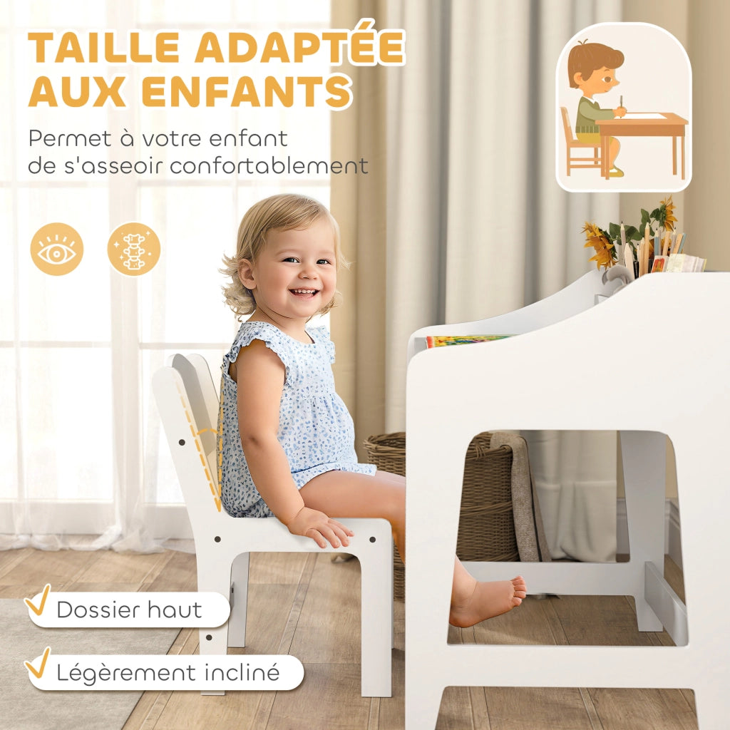 Scrivania per bambini con sedia ¨C Minimal ¨C bianco