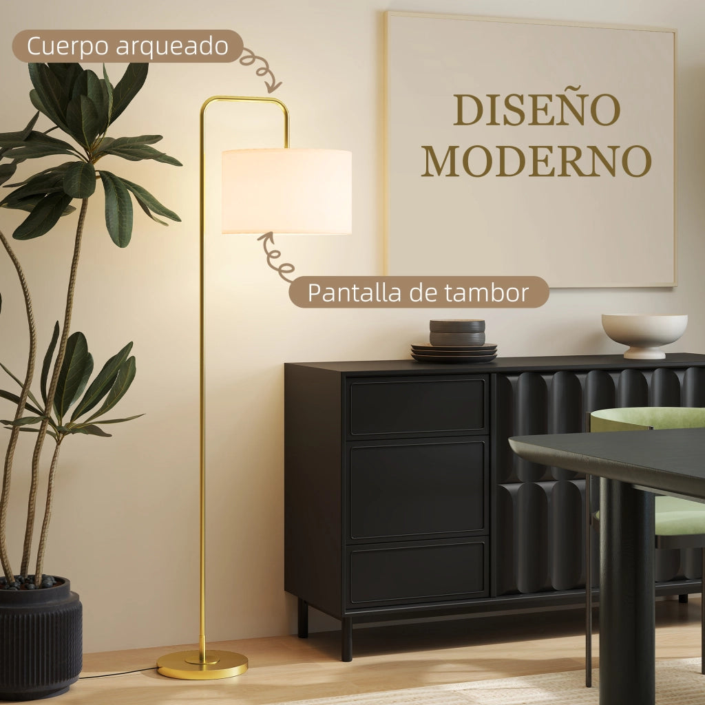 Lampada da Terra Moderna ¨C Minimal ¨C Bianco e Dorato 64x38x163.5 cm