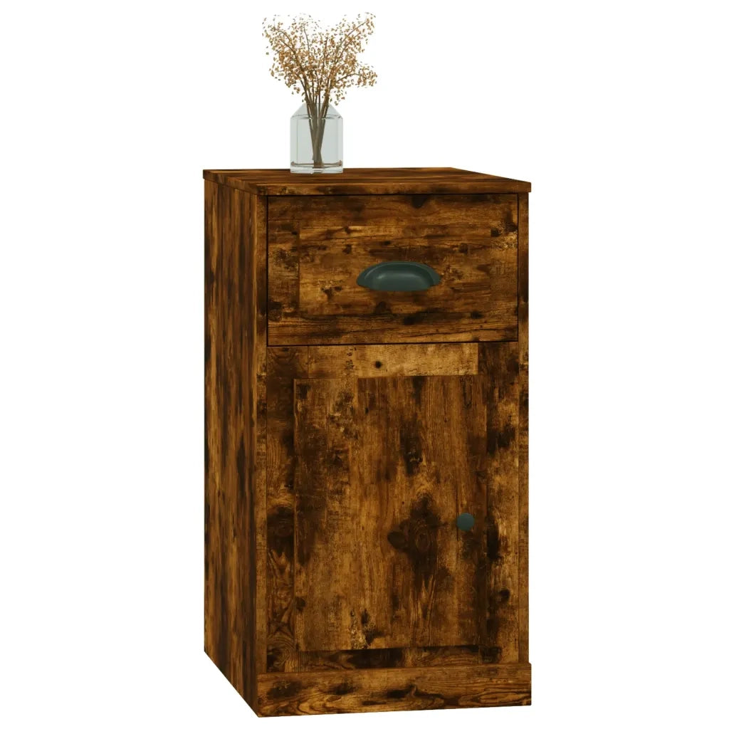 Mobiletto con Cassetto Rovere Fumo 40x50x75cm Legno Multistrato 816485