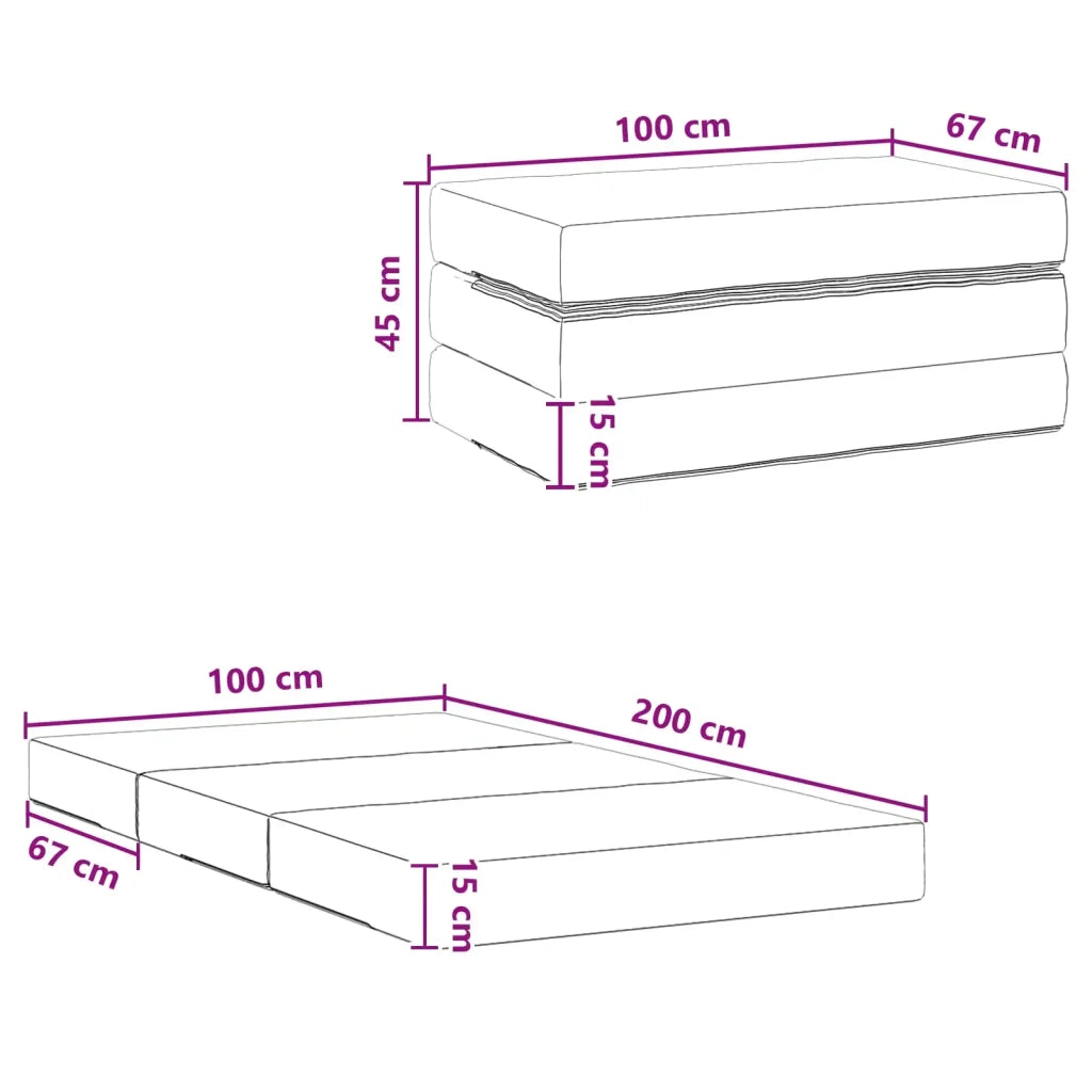 Divano Letto Pieghevole 100 x 67 x 45 cm Blu 900201