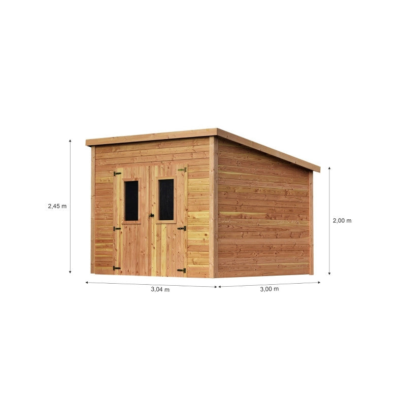 Casetta da giardino in legno 280x280 cm – Spessore pareti 28 mm – Legno Douglas e tetto acciaio – DAN3030.02 Foresta