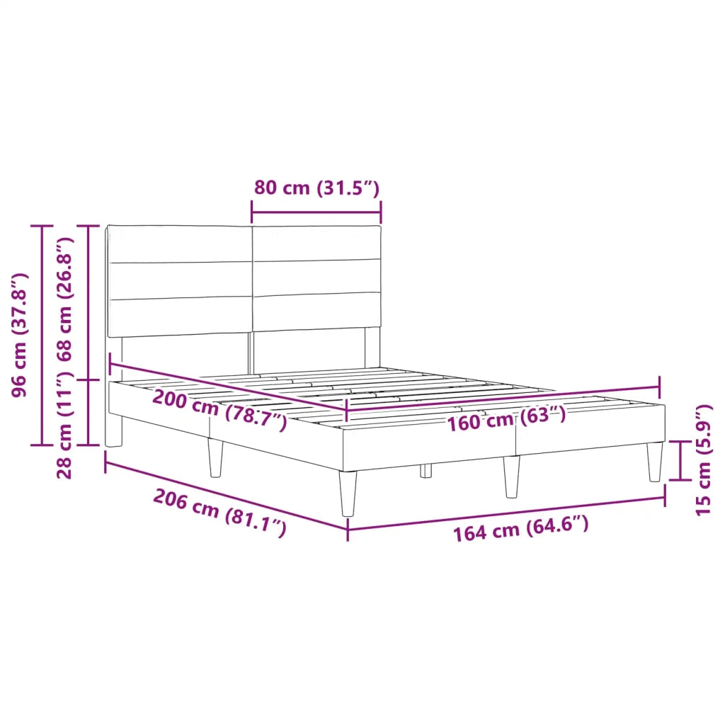 Struttura del letto Verde Scuro 160 x 200 cm Tessuto 42027597