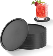 Sostegni in vetro - Silicone - 8 pezzi - Nero - Design a forma rotonda