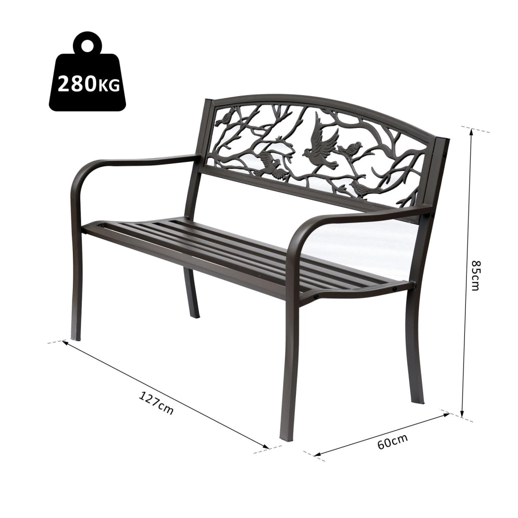 Banc de Jardin 3 Posti ¨C Minimal ¨C Marrone 127x60x85 cm