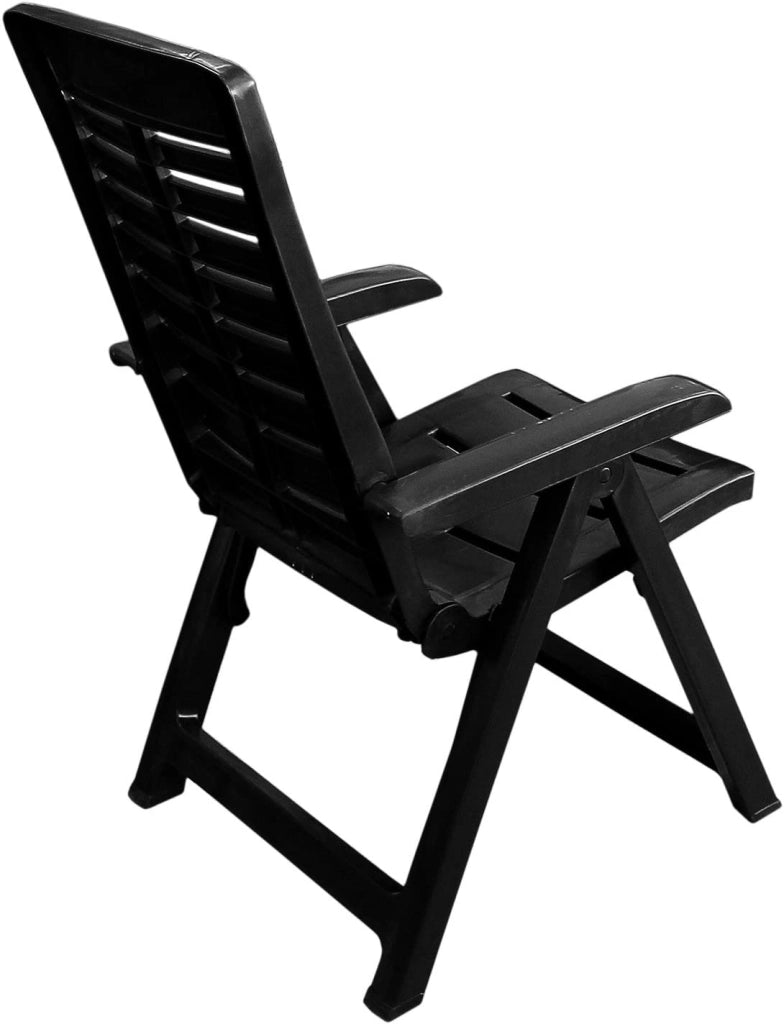 MAURY'S POLTRONA PIEGHEVOLE YUMA  IN RESINA A 5 POSIZIONI IN COLORE NERO 60 X 61 X 109 CM
