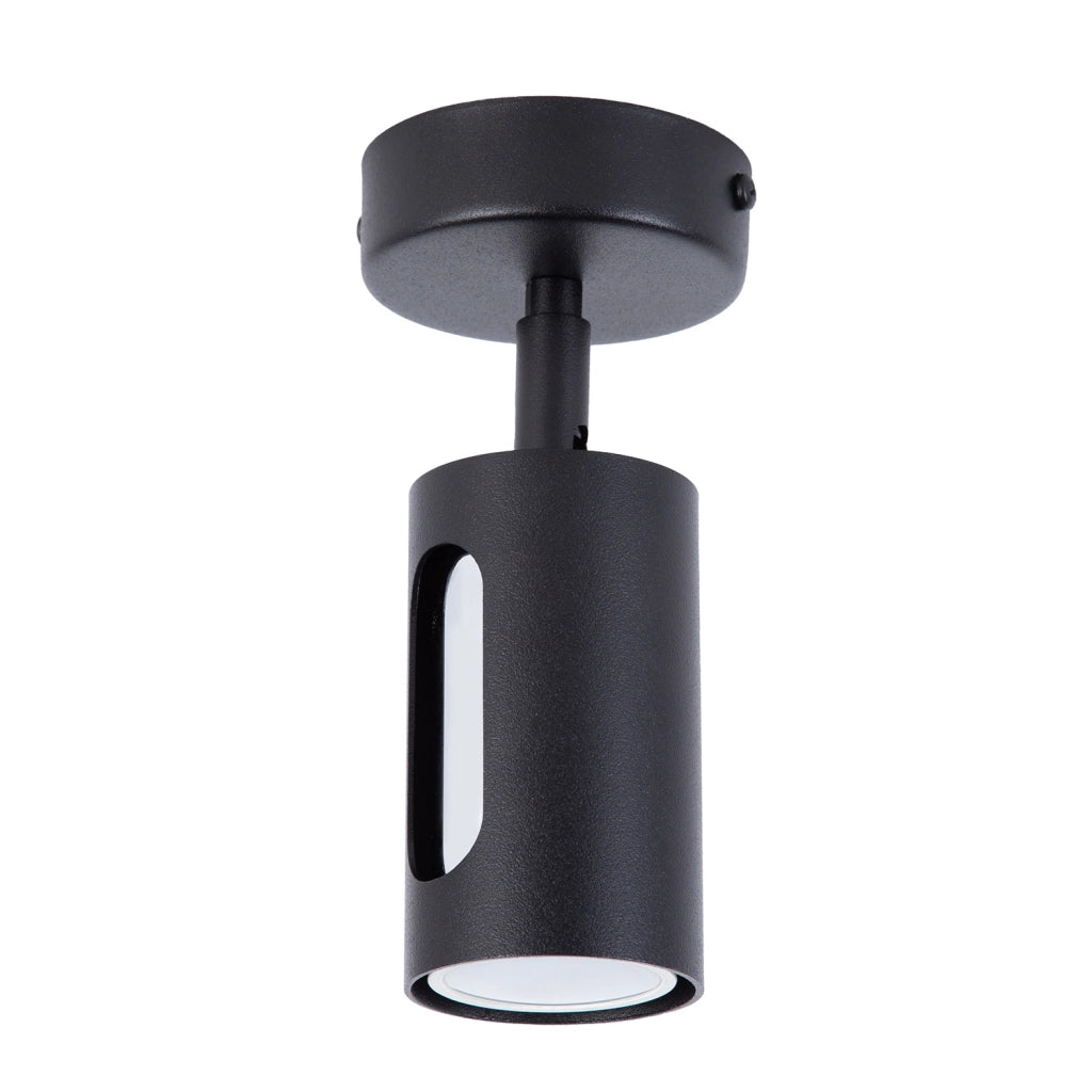 Faretto parete/soffitto tondo nero-argento 1xGU10 Flow Sigma