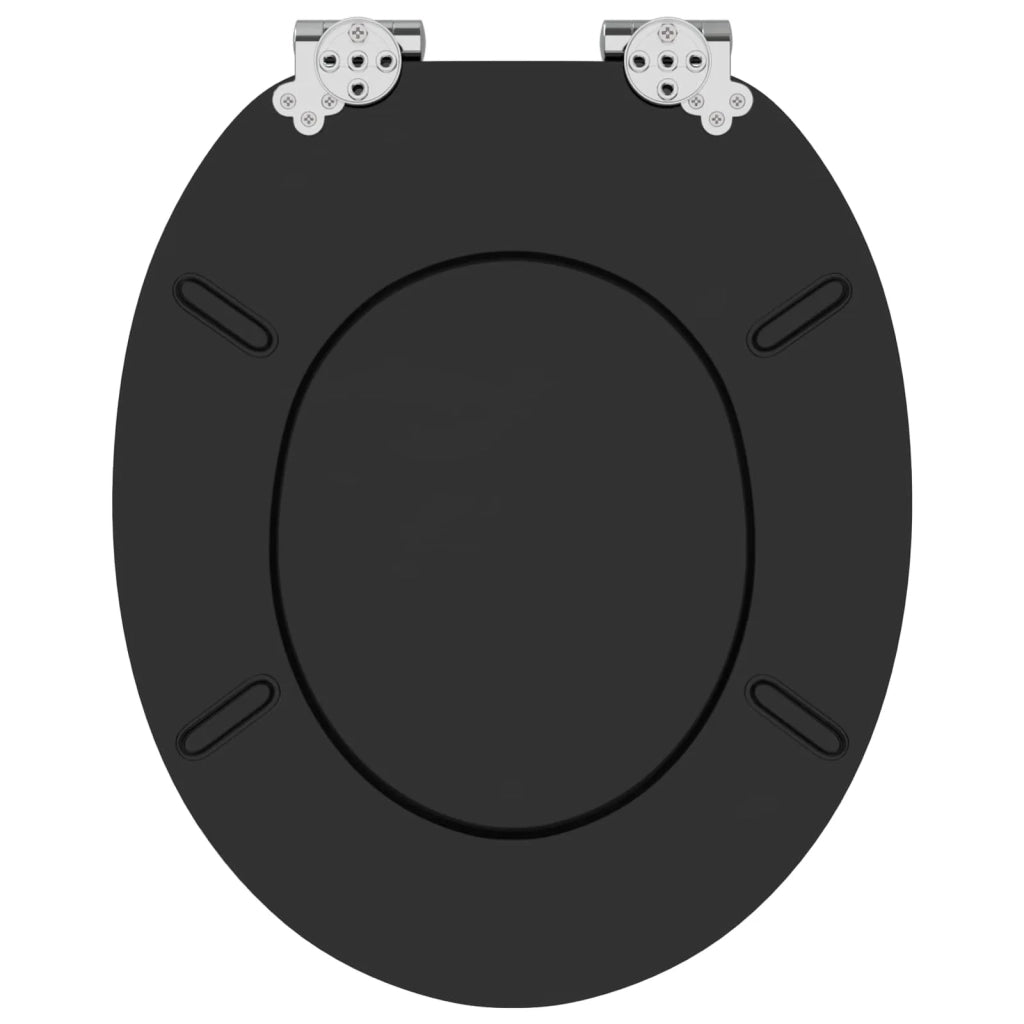 Sedile per toilette con chiusura morbida 2 pcs Nero 44 x 38 cm 3414530