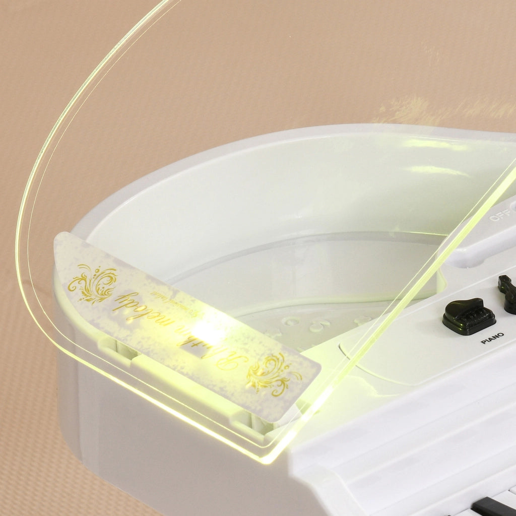 Piano Giocattolo per Bambini con Microfono e Luci ¨C Minimal ¨C 37x30.5x60.4 cm Bianco