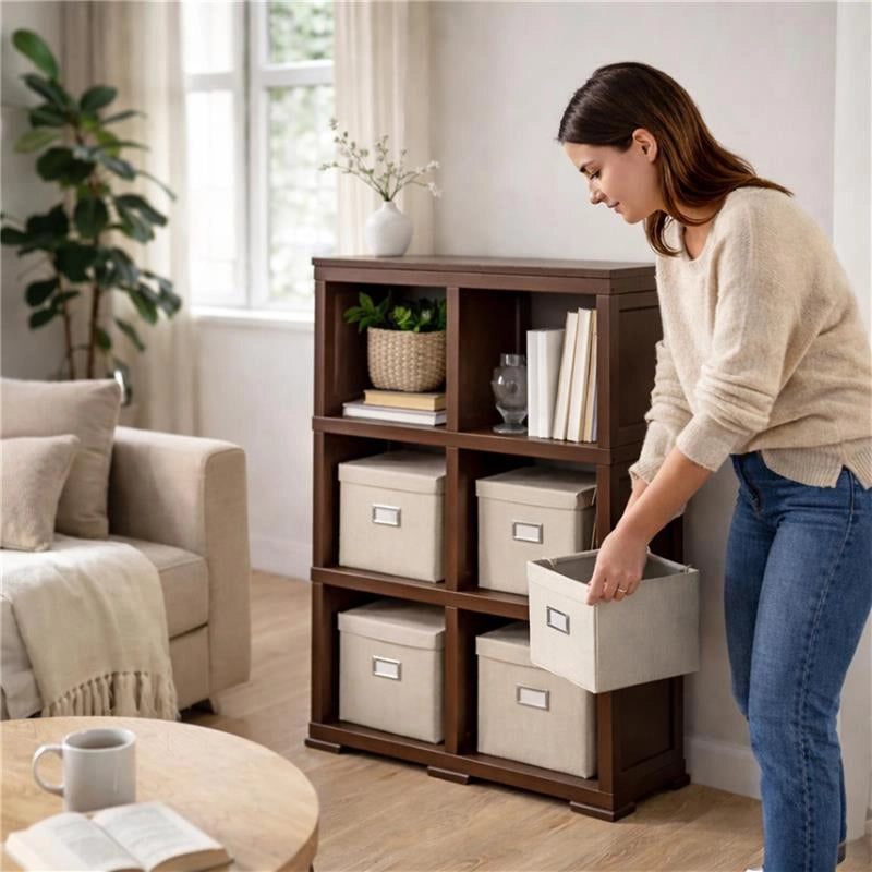 SCAFFALE 3 MODULI WENGÉ 79X42,5X125 CM – LIBRERIA VERTICALE SALVASPAZIO PER ZONA LIVING E STUDIO
