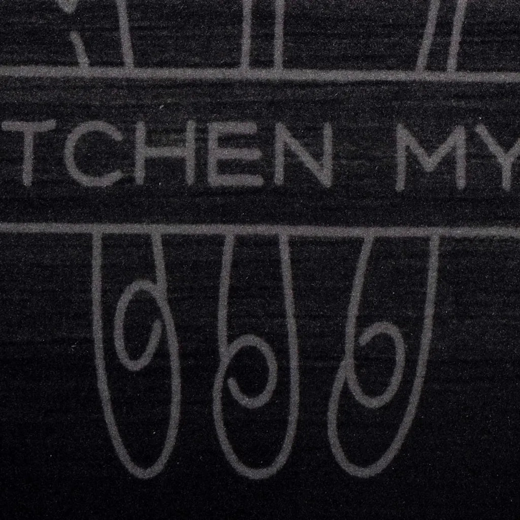 Tappeto da Cucina Nero 150 x 45 cm Velluto 42013429