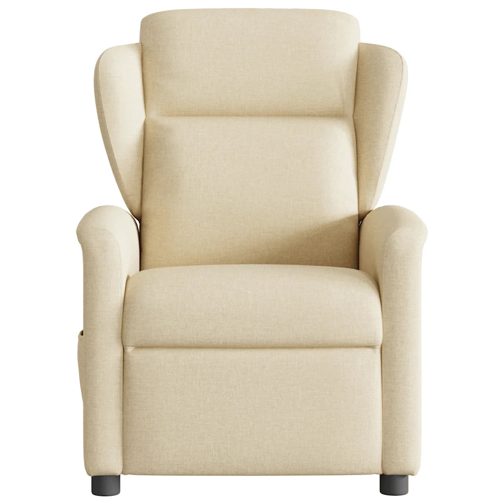 Poltrona | Sedia Relax Reclinabile in Tessuto Crema