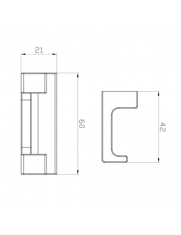 Appendiabiti doppio NIL in metallo grigio ottone 6x4,2x2,1 cm