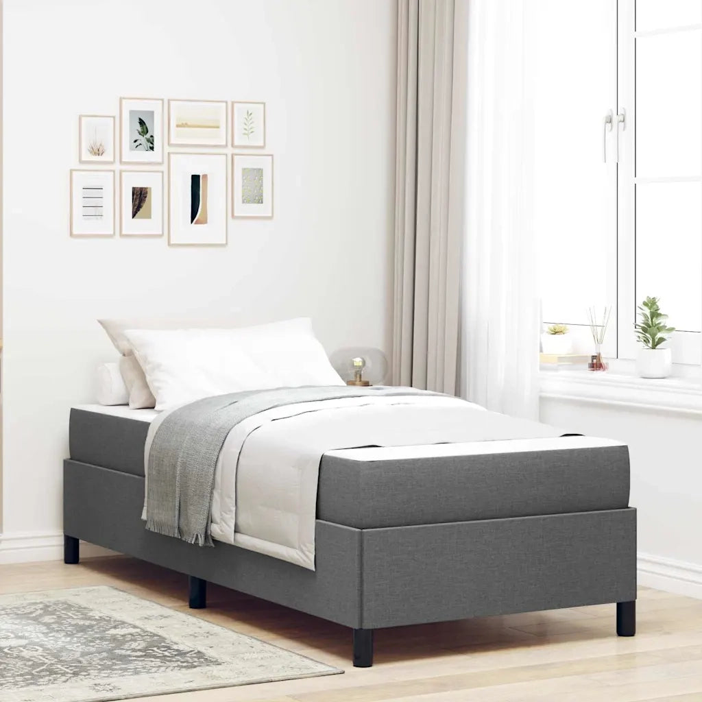 Letto a molle Grigio scuro 80 x 200 cm Tessuto