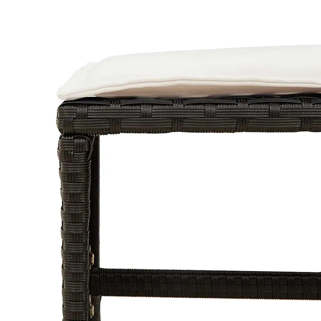 Set da Pranzo da Giardino 9 pz con Cuscini Nero in Polyrattan 3211143