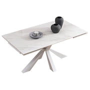 Tavolo da pranzo allungabile in gres e acciaio 160/240 - MAREON