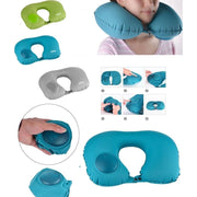 Trade Shop - Cuscino Viaggio Collo Collare Poggiatesta Cervicale Con Pompa Gonfiaggio -