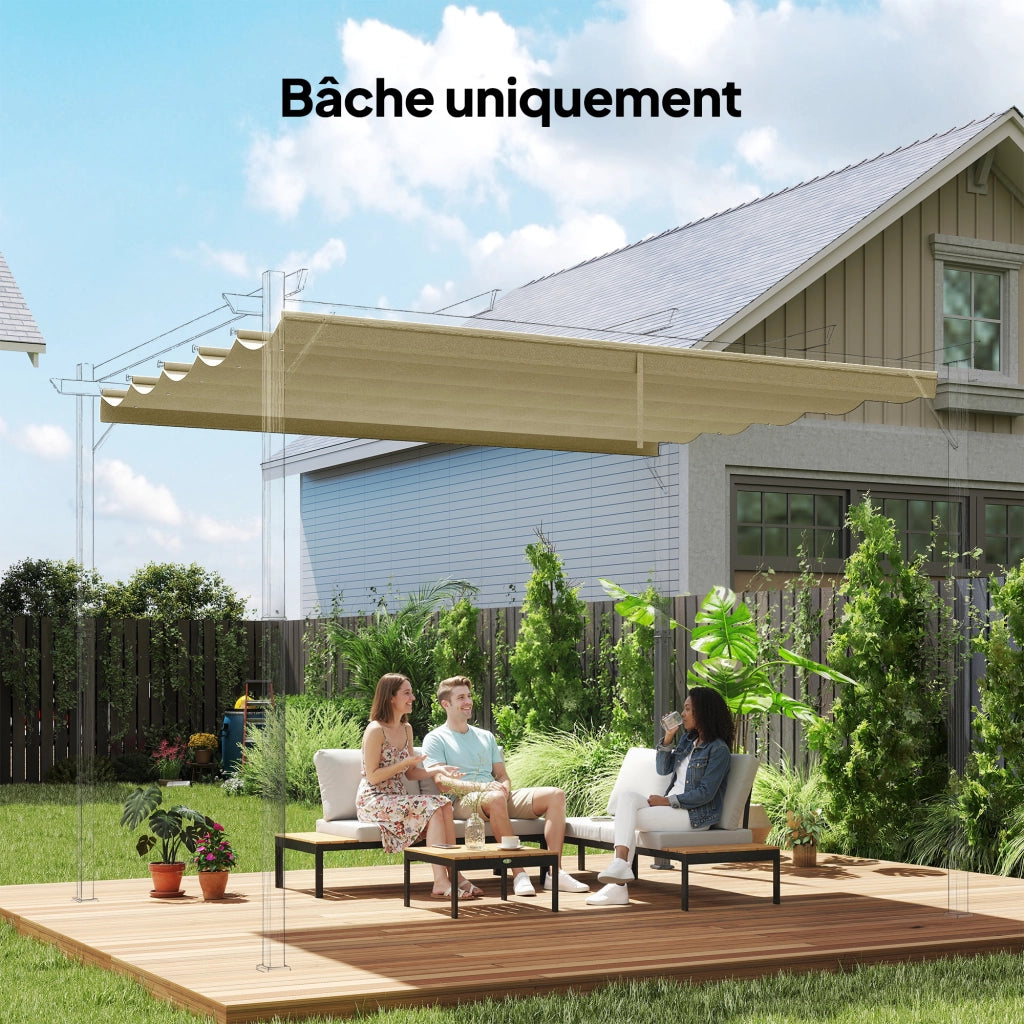 Tenda Pergola Retrattile 4x3m ¨C Minimal ¨C 350x260cm Beige